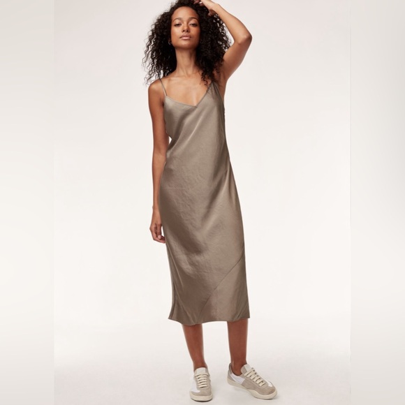 Aritzia Wilfred Free Christine Slip Dress - champagne colour - Picture 2 of 10